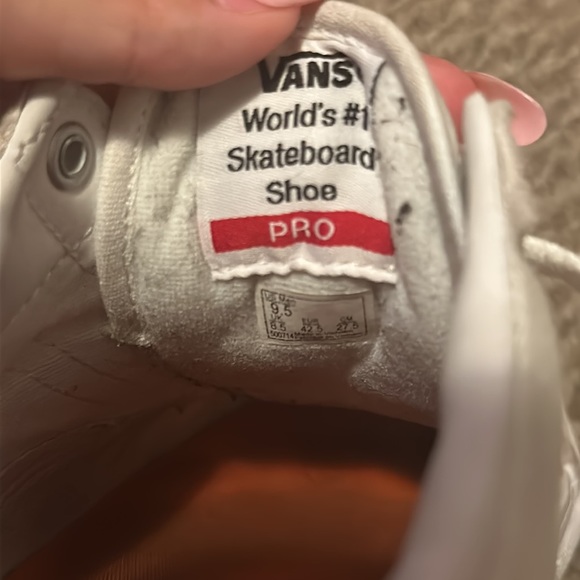 Vans Old Skool Checkerboard White & Orange Skate Shoes - Picture 4 of 4